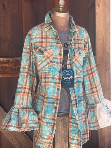 Flared Sleeve Flannel- SUNDAY MORNING